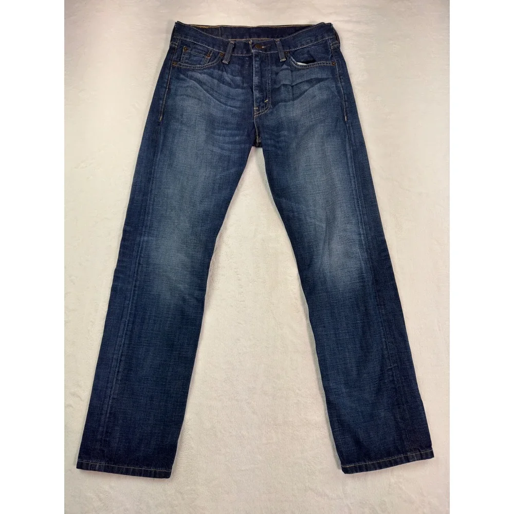 Levis 513 Slim Straight Jeans Mens 30x30 Dark Wash Blue Denim 08513-0242